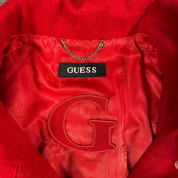 Guess Peacoat Women's Red 60% Wool Jacket‎ Double Breasted Coat - Picture 4 of 10
